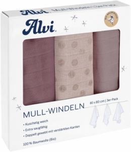 Alvi Mull-Windeln Curly Dots 3 Stk. 80x80cm