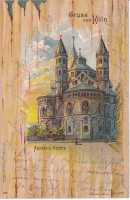 Ansichtskarte Gruss aus Köln Aposteln Kirche, ein altes Original, PLZ 50667