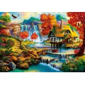 Bluebird Puzzle Country House by the Water Fall