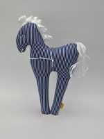 Dekorationsartikel Pferd, gestreift blau, 40cm
