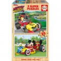 Educa 2 Holzpuzzles - Mickey and The Roadster Racers