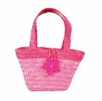 Einkaufstasche für Kinder, pink mit rosa Blume