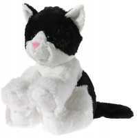 GLITTER-KITTY Katzen-Baby, schwarz/weiß Grösse 24cm