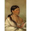 Grafika George Catlin: The Female Eagle - Shawano, 1830
