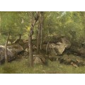 Grafika Jean-Baptiste-Camille Corot: Rocks in the Forest of Fontainebleau, 1860-1865