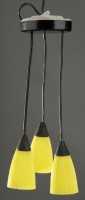 Hängelampe 3tlg.mit LED, für Puppenhaus gelbe Schirme