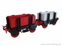 Kindereisenbahn Waggon Set 4 schwarz / rot / weiß