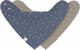 Lässig Dreieckstuch Baby-Bandana 2er Set Triangle blue/Striped grey melange
