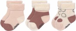 Lässig Neugeborenen-Socken GOTS 0-4 Monate white/pink/rust