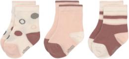 Lässig Socken GOTS 3er Pack 0-4 Monate white/pink/rust