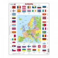 Larsen Rahmenpuzzle - Karte und Flaggen von Europa (Estnisch)