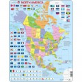 Larsen Rahmenpuzzle - Nordamerika (auf Englisch)