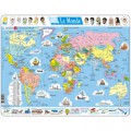 Larsen Rahmenpuzzle - Weltkarte (auf Franzsisch)