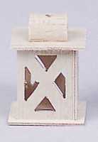 Laterne Holz mit Kreuz