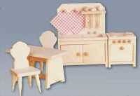 Möbelset Küche Rustikal für Puppenhaus