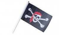 Piratenflagge klein, mit Stab