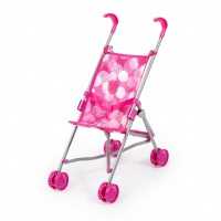 Puppen-Buggy pink mit Kreisen - Puppenwagen