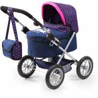 Puppenwagen Trendy, blau/pink mit Einhorn
