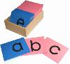 Sandpapierbuchstaben, a - z, blau rosa, Kleinbuchstaben, 30-tlg. Set