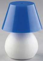 Tischlampe Holzfuß, 25mm, für Puppenhaus Schirm blau