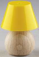 Tischlampe Holzfuß, 25mm, für Puppenhaus Schirm gelb