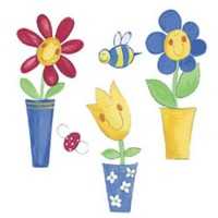 Wandaufkleber Wallies Motiv-Sticker (Cutouts) Silly Flower Pots