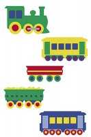 Wandaufkleber Wallies Motiv-Sticker (Cutouts) Trains