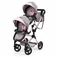 Ein Angebot für Zwillings-Puppenwagen Twin Neo, grau/rosa  Bayer Design aus Puppenzubehör > Puppenwagen > Puppenwagen für 2 Puppen - jetzt kaufen. Lieferzeit 2 Tage.