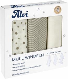 Alvi Mull-Windeln Aqua Dot 3 Stk. 80x80cm