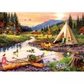 Art Puzzle Camping Friends