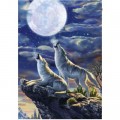 Art Puzzle Full Moon Wolves