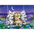 Art Puzzle Kittens swinging in the Moonlight