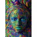 Bluebird Puzzle Face Art - Portrait of woman