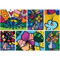 Bluebird Puzzle Romero Britto - Collage: Flowers