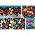 Bluebird Puzzle Romero Britto - Collage: Hearts and Flowers