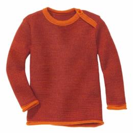 Disana Melange-Pullover 74/80 orange-bordeaux