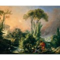 DToys Franois Boucher: River Landscape with an Antique Temple