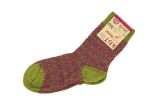 Feinstrick SOCKEN gruenpink | Hirsch Natur | 100% Bio-Wolle Hirsch Natur