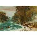 Grafika Kids George Catlin: The Expedition Encamped below the Falls of Niagara. January 20, 1679, 1847-1848