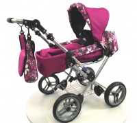 Kombi-Puppenwagen Zeki de LUXE Dessin Fuchsia