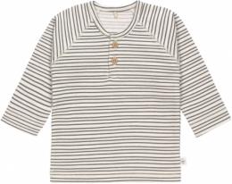 Lässig Langarm Shirt GOTS 74/80 Striped grey/anthracite