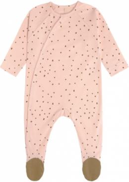 Lässig Pyjama GOTS mit Fuß 62/68 Dots powder pink