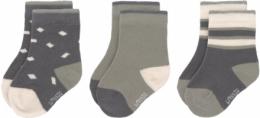 Lässig Socken GOTS 3er Pack 0-4 Monate anthracite/olive