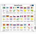 Larsen Rahmenpuzzle - MemoPuzzle - Names, Flags and Capitals of 27 EU Member States (Italian)