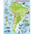 Larsen Rahmenpuzzle - South America Topographic Map (Italian)