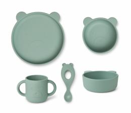 Liewood Vivi Silikon Kindergeschirr-Set Mr Bear peppermint