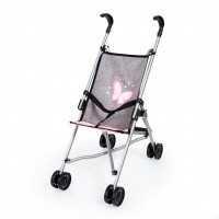 Puppen-Buggy grau/rosa - Puppenwagen