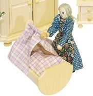 Puppenhausmöbel Schlafzimmer Rustikal, Wiege