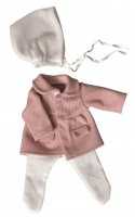Puppenkleidung Mantel rosa mit Strumpfhose, für EgmontToys Puppen 30-32cm