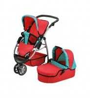 Puppenwagen Cico - red green